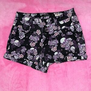 Blackheart Skull Floral Shorts